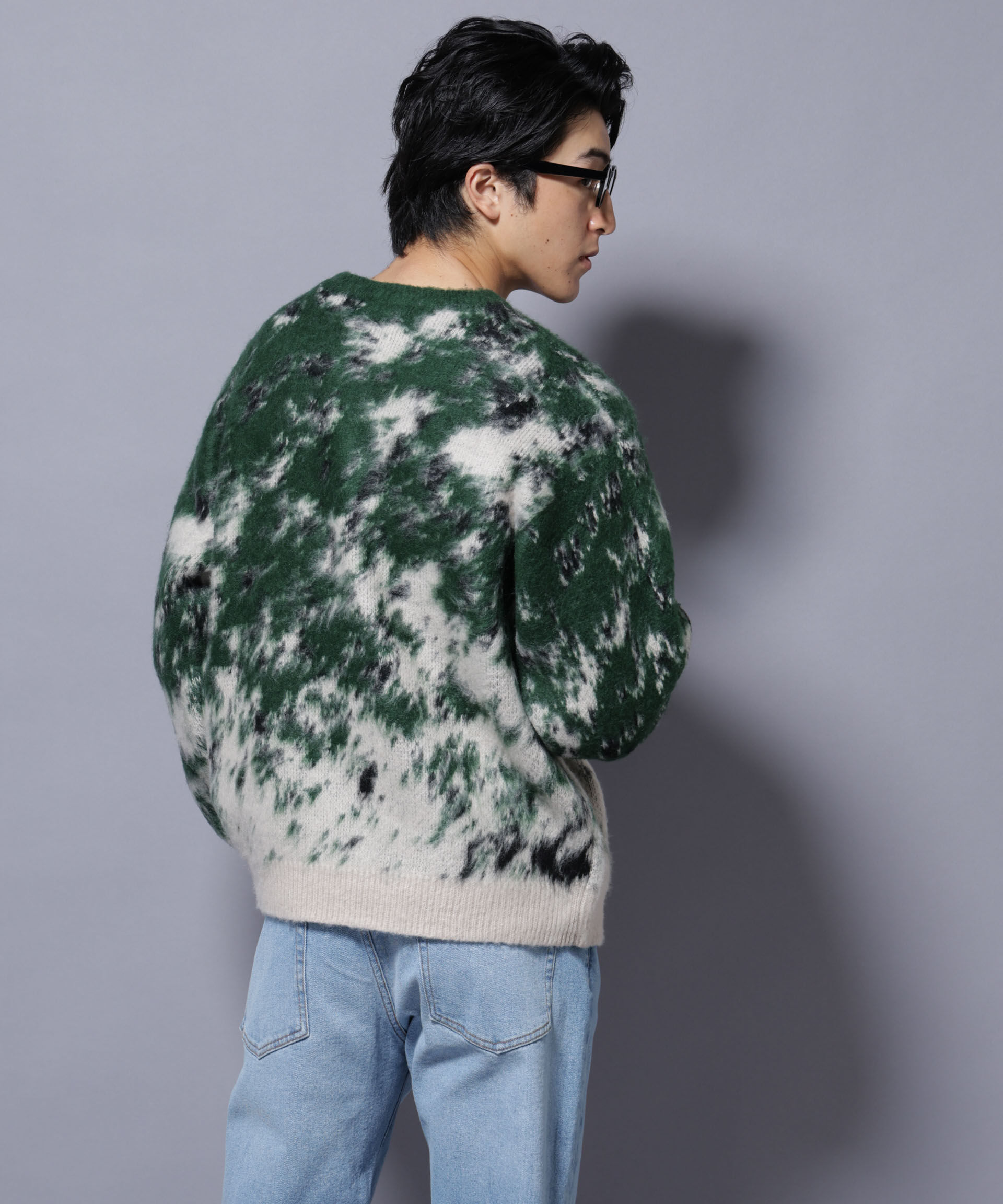 nano･universe「アート柄クルーネックニット2 ブライトカラー」|ニット・セーター|