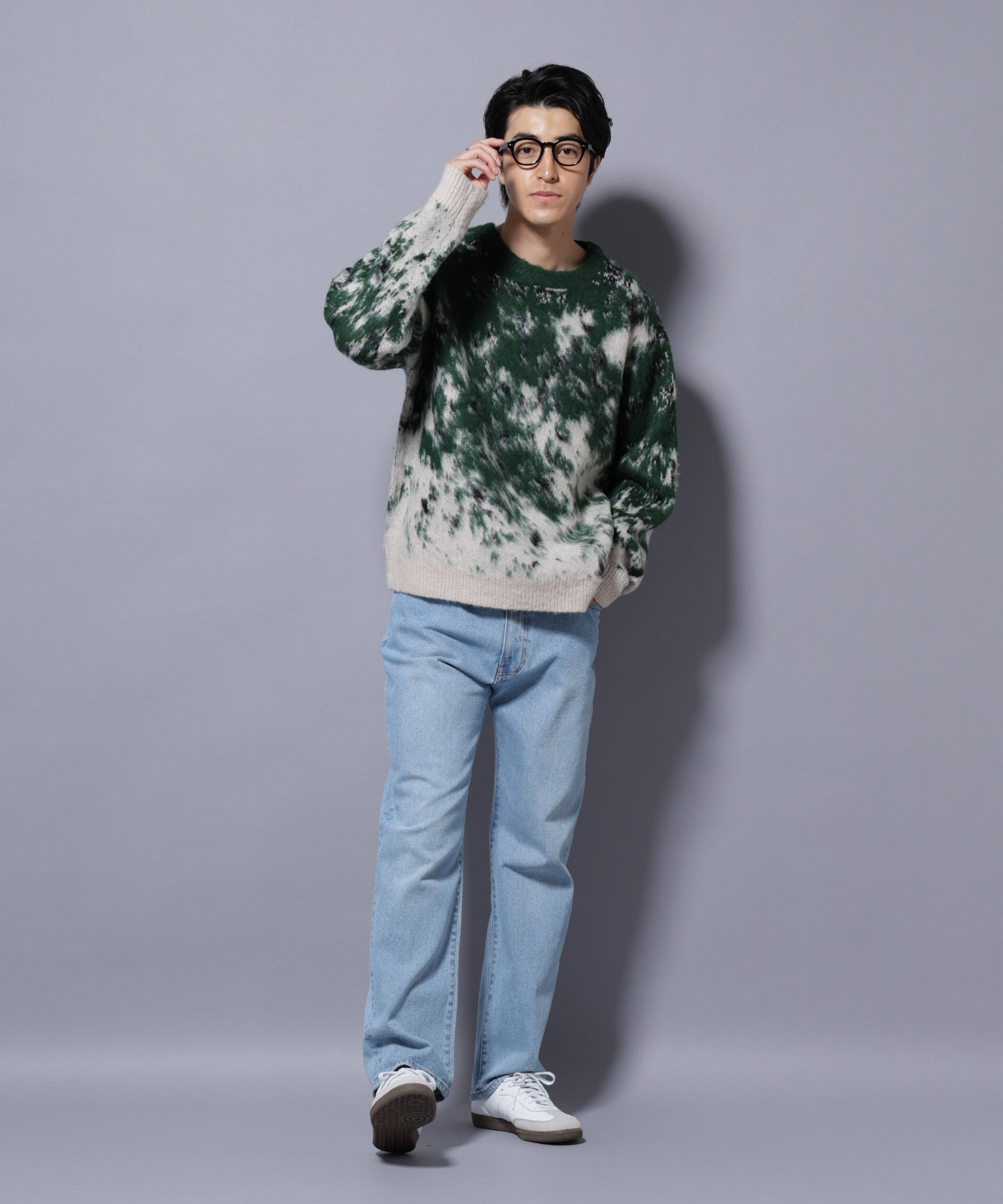 nano･universe「アート柄クルーネックニット2 ブライトカラー」|ニット・セーター|