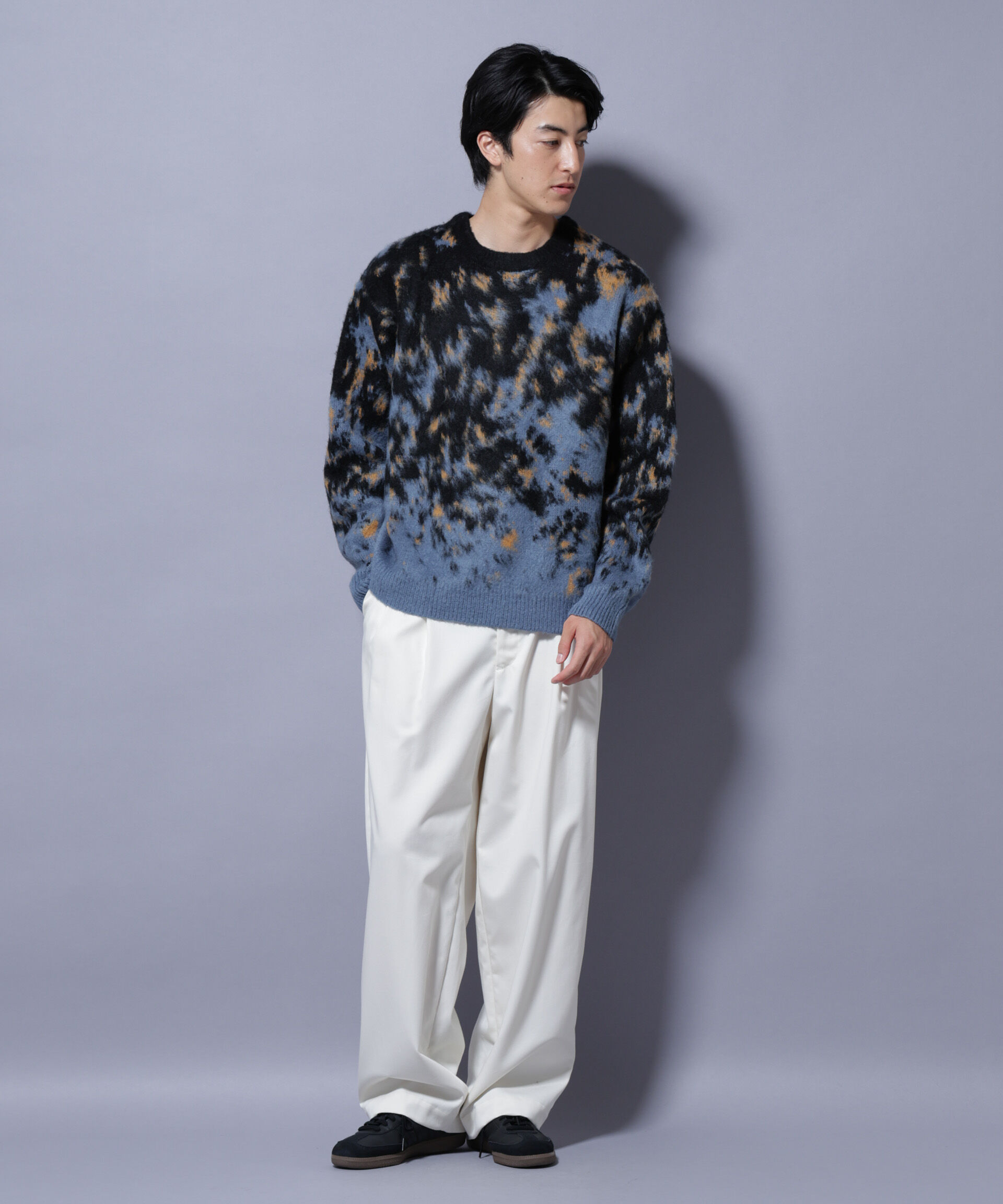 nano･universe「アート柄クルーネックニット2 ブライトカラー」|ニット・セーター|