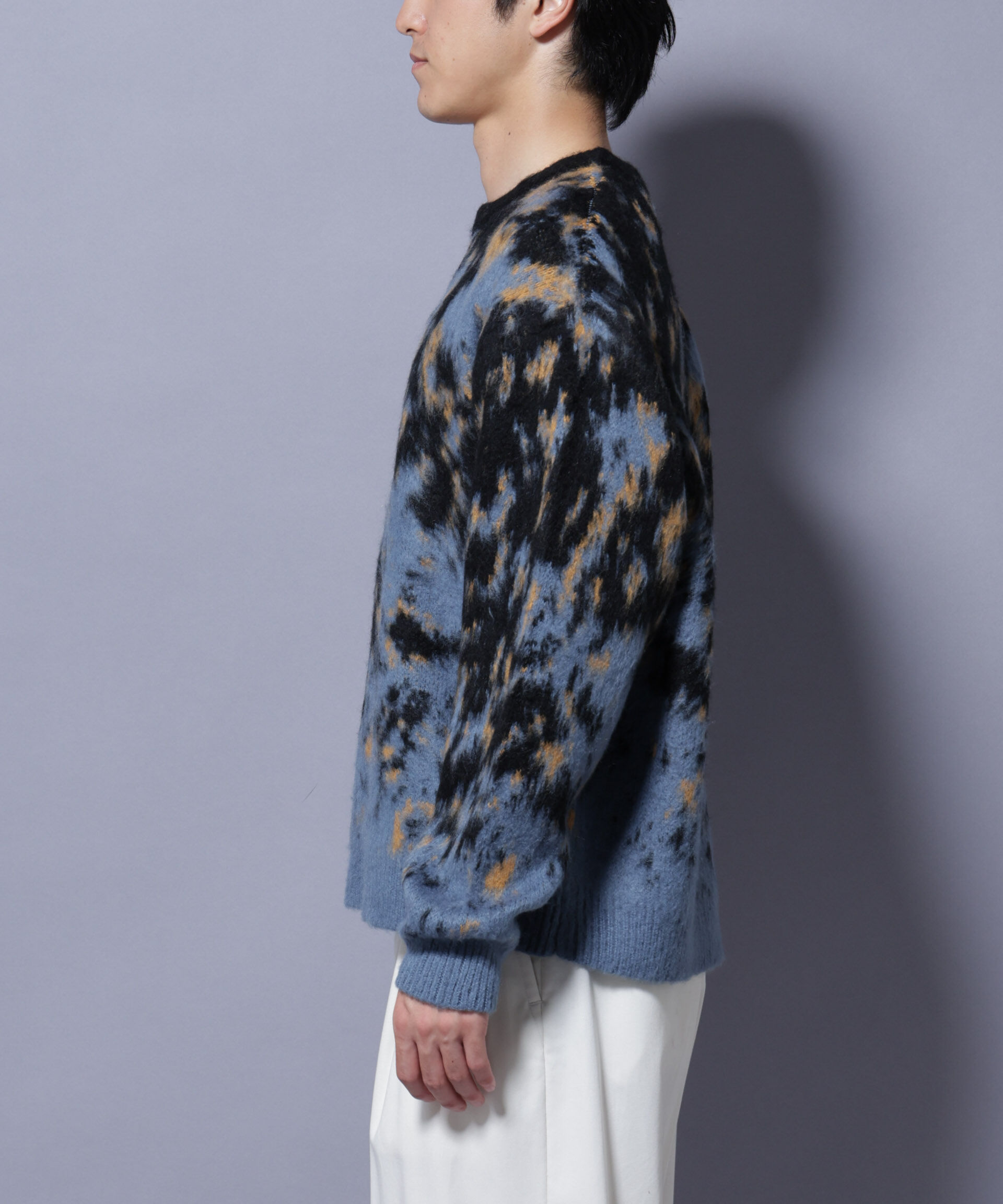 nano･universe「アート柄クルーネックニット2 ブライトカラー」|ニット・セーター|