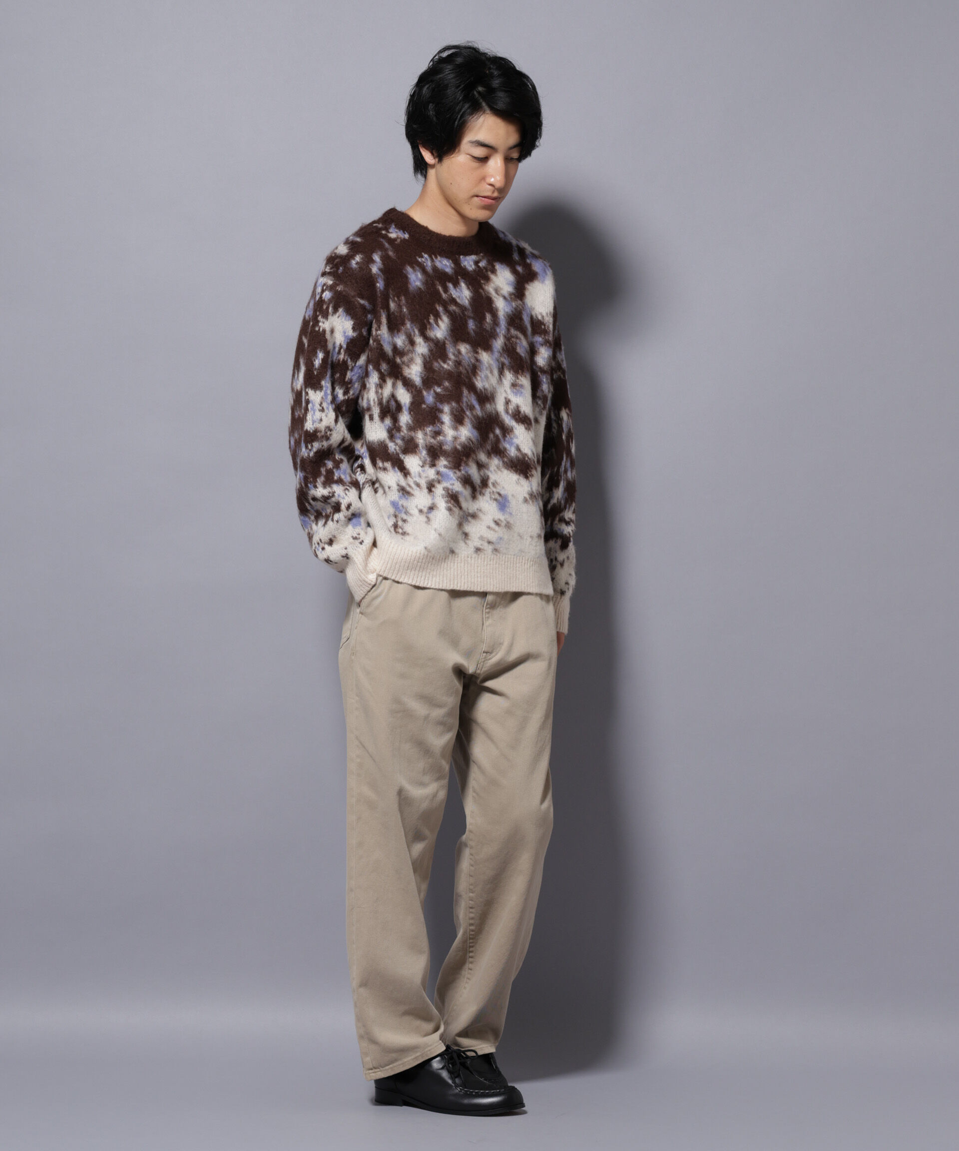 nano･universe「アート柄クルーネックニット2 ブライトカラー」|ニット・セーター|