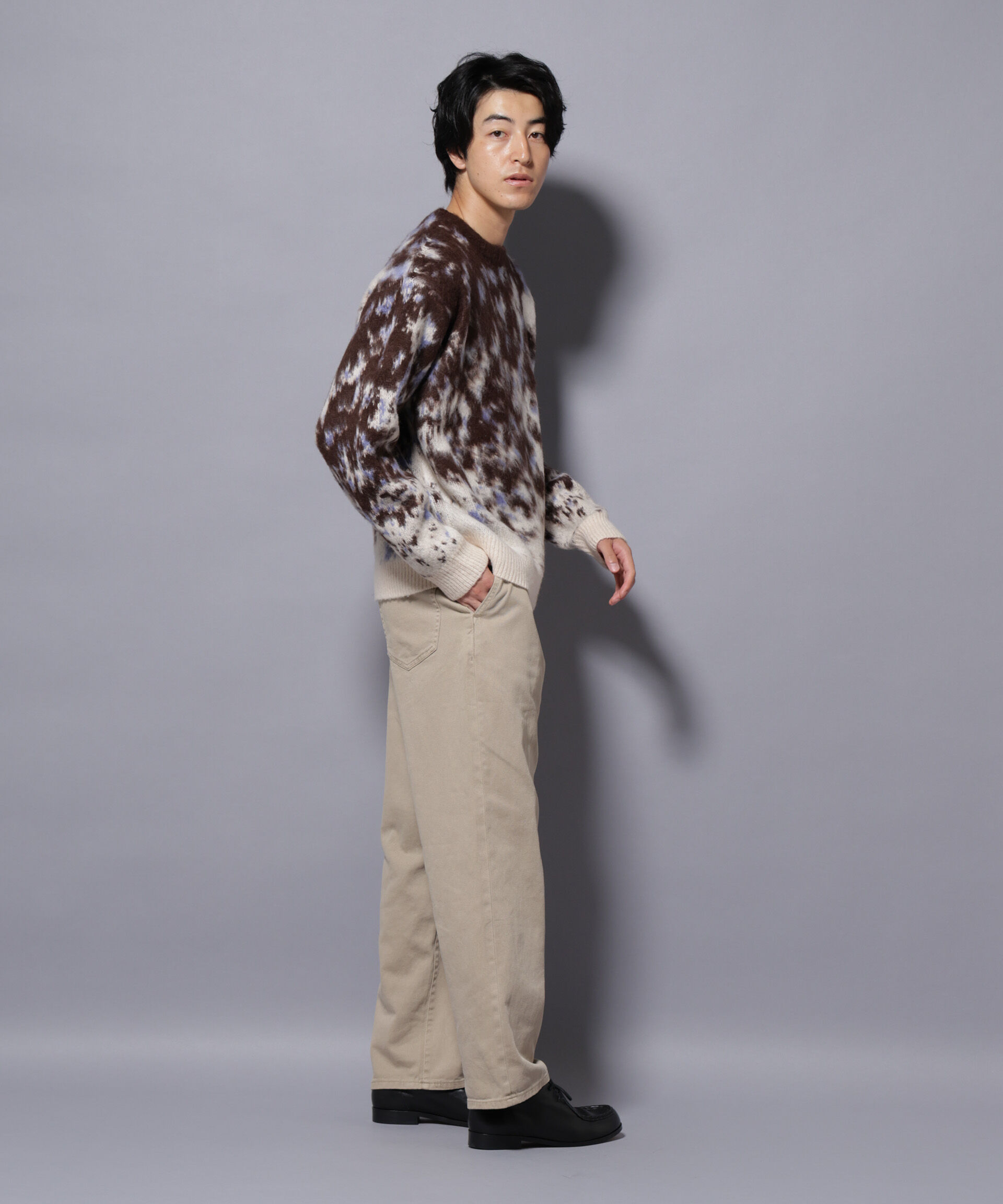 nano･universe「アート柄クルーネックニット2 ブライトカラー」|ニット・セーター|