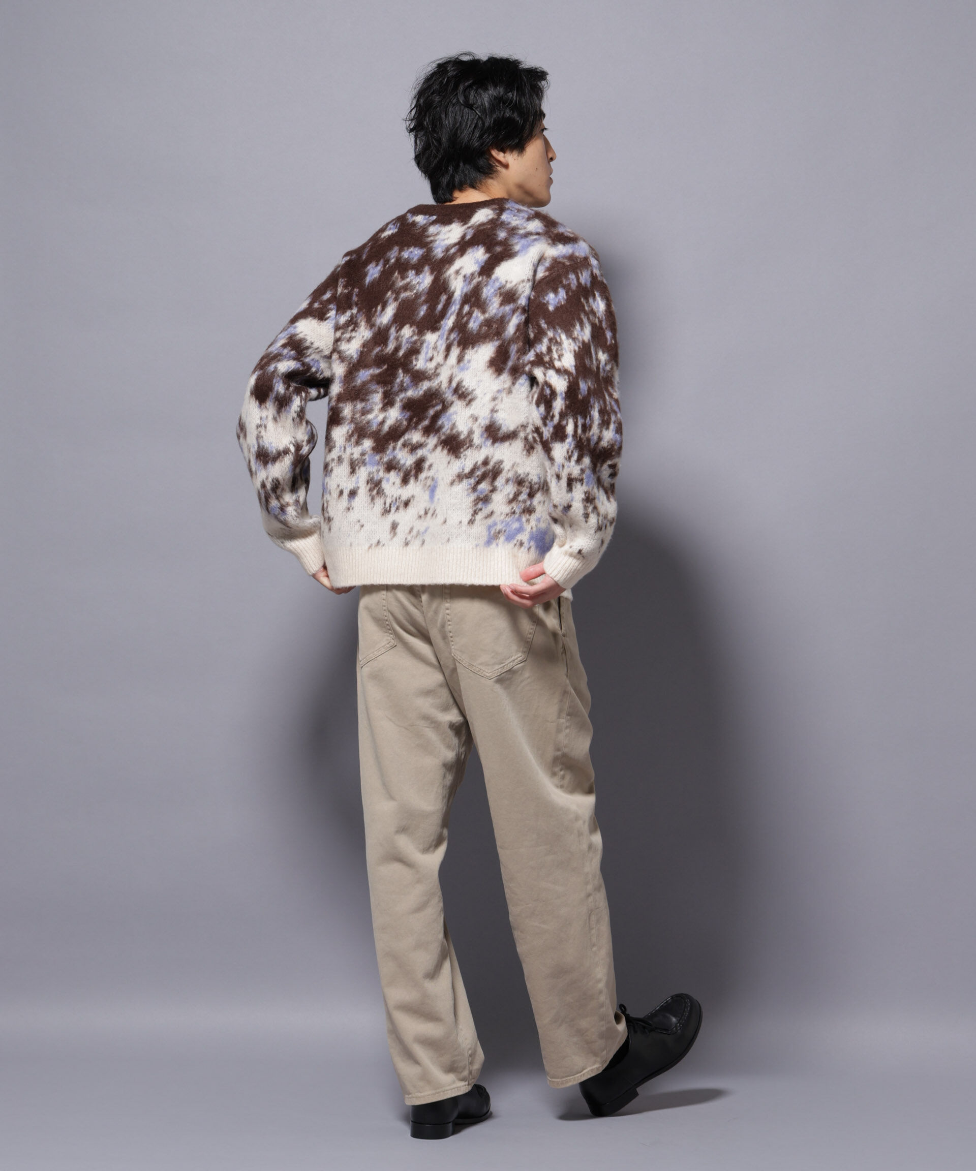 nano･universe「アート柄クルーネックニット2 ブライトカラー」|ニット・セーター|