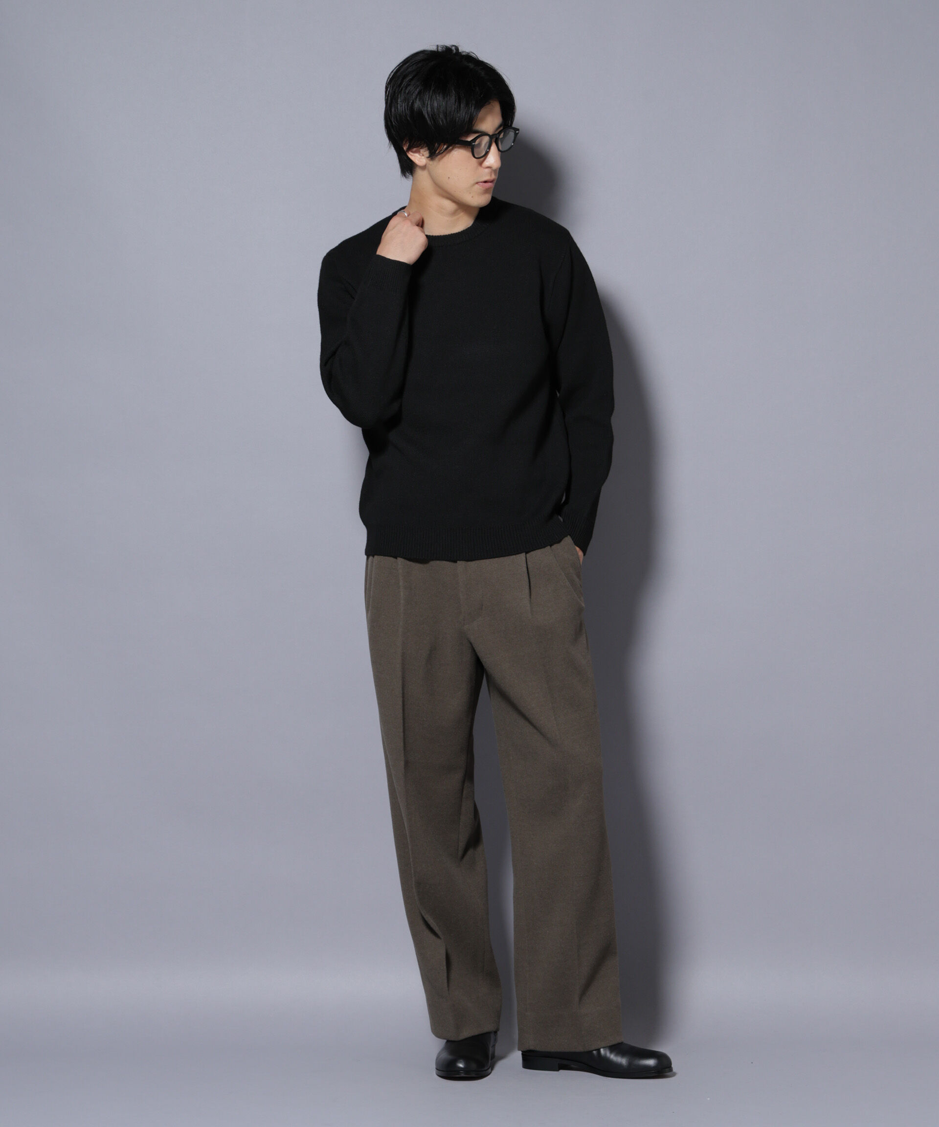 nano･universe「PBTストレッチクルーネックニット」|ニット・セーター|