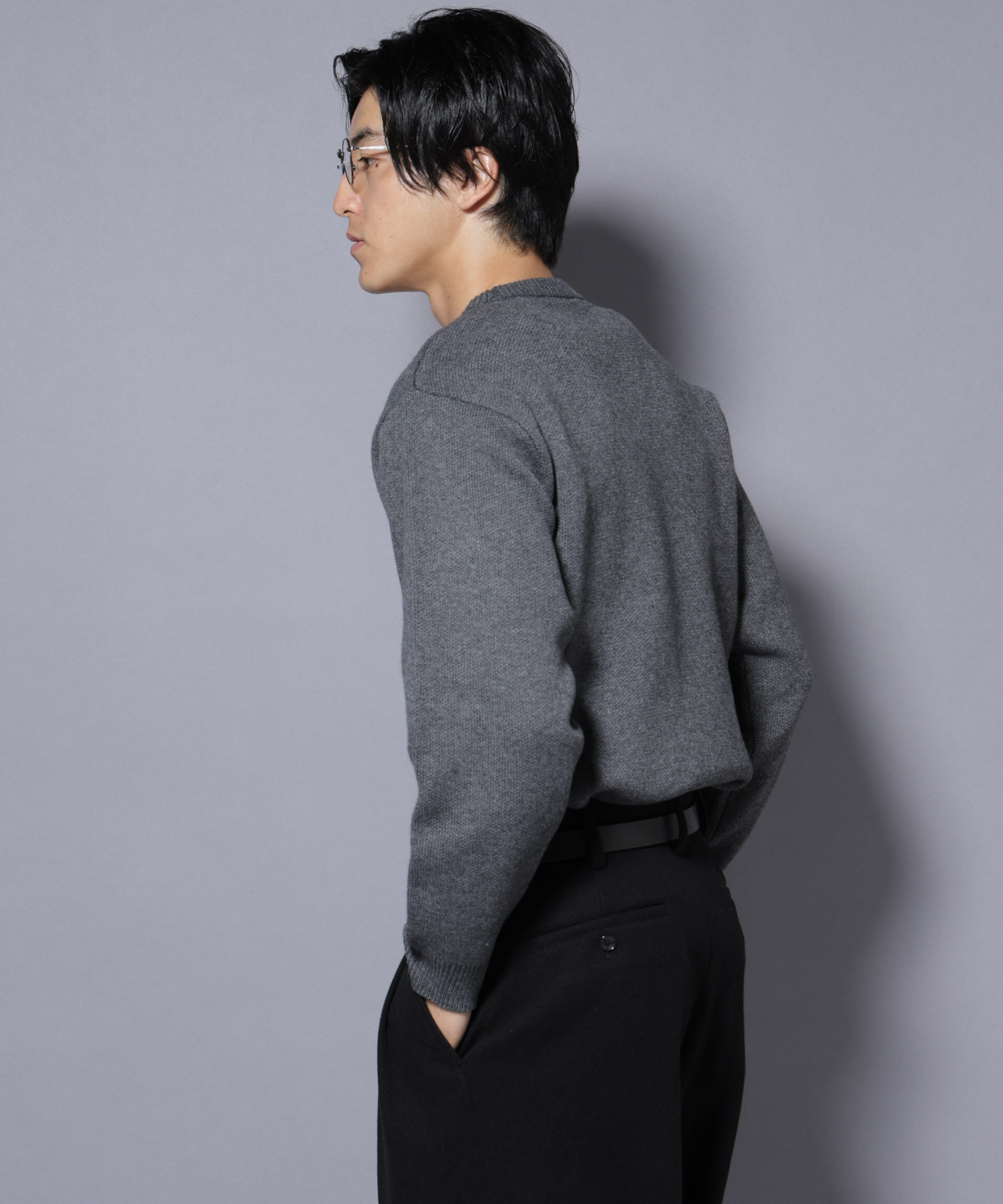 nano･universe「PBTストレッチクルーネックニット」|ニット・セーター|