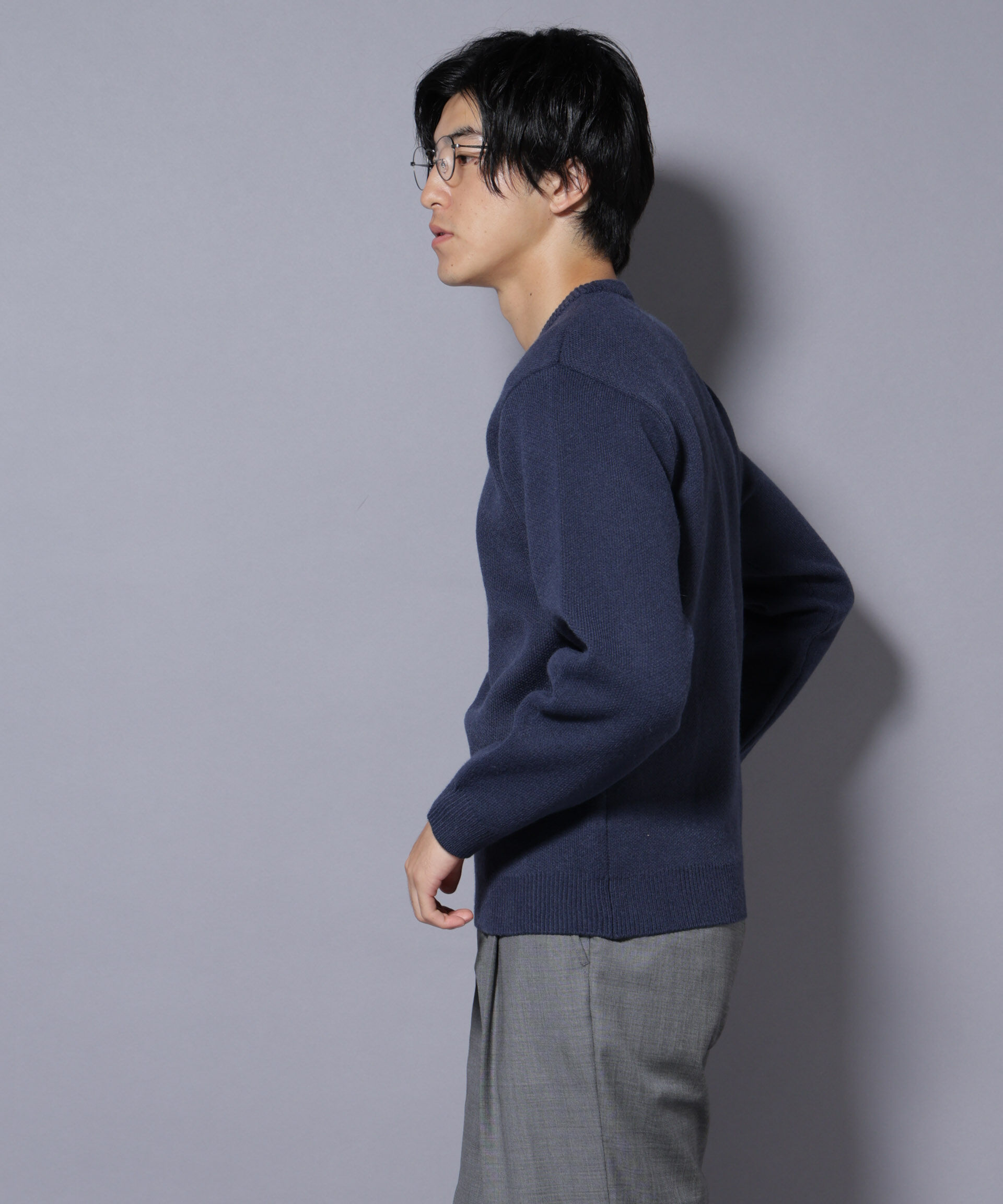 nano･universe「PBTストレッチクルーネックニット」|ニット・セーター|