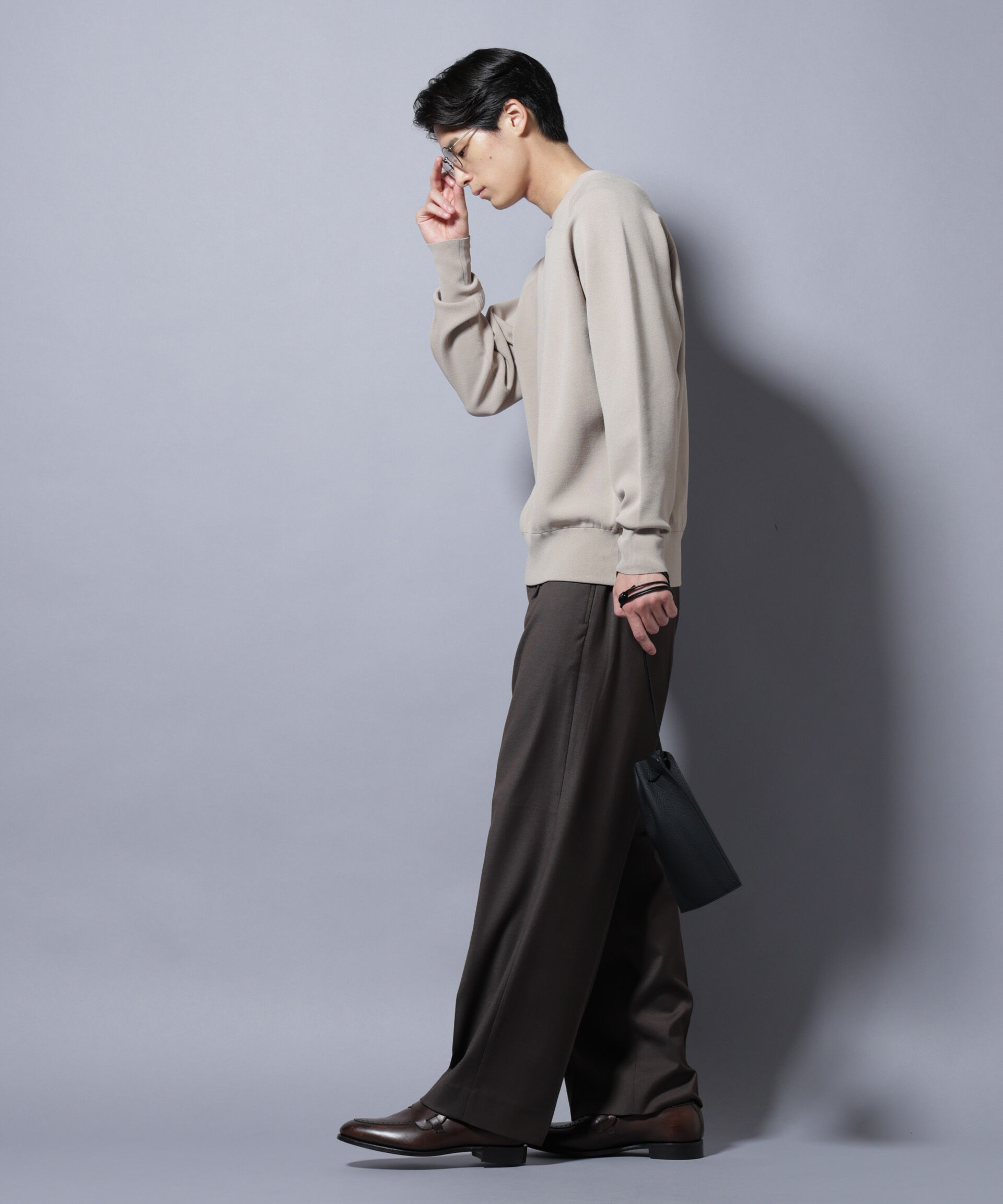 nano･universe「ELITE 7 FUNCTION W-FACE クルーネック」|ニット・セーター|