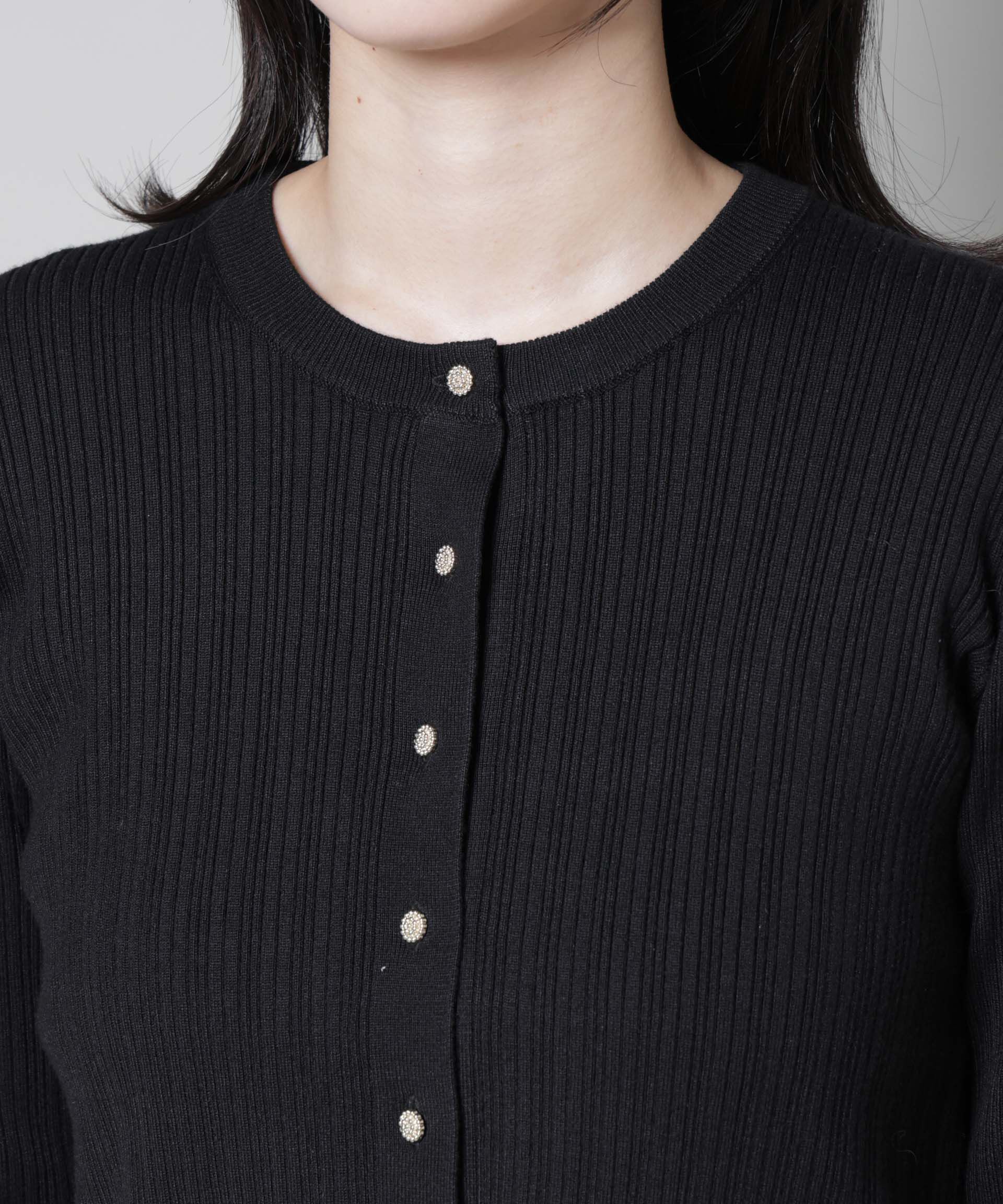 nano･universe「ホホバオイル加工ランダムリブカーディガン」|ニット・セーター|