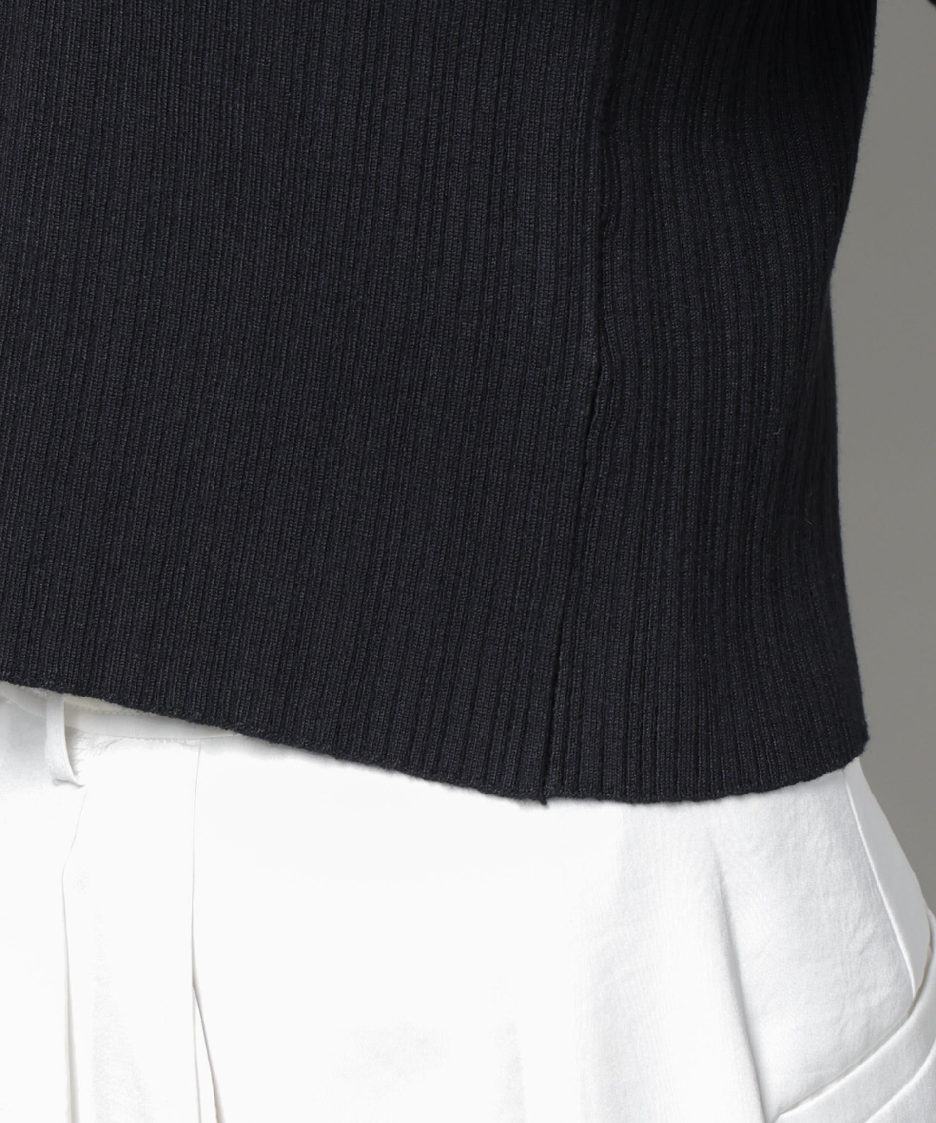 nano･universe「ホホバオイル加工ランダムリブカーディガン」|ニット・セーター|