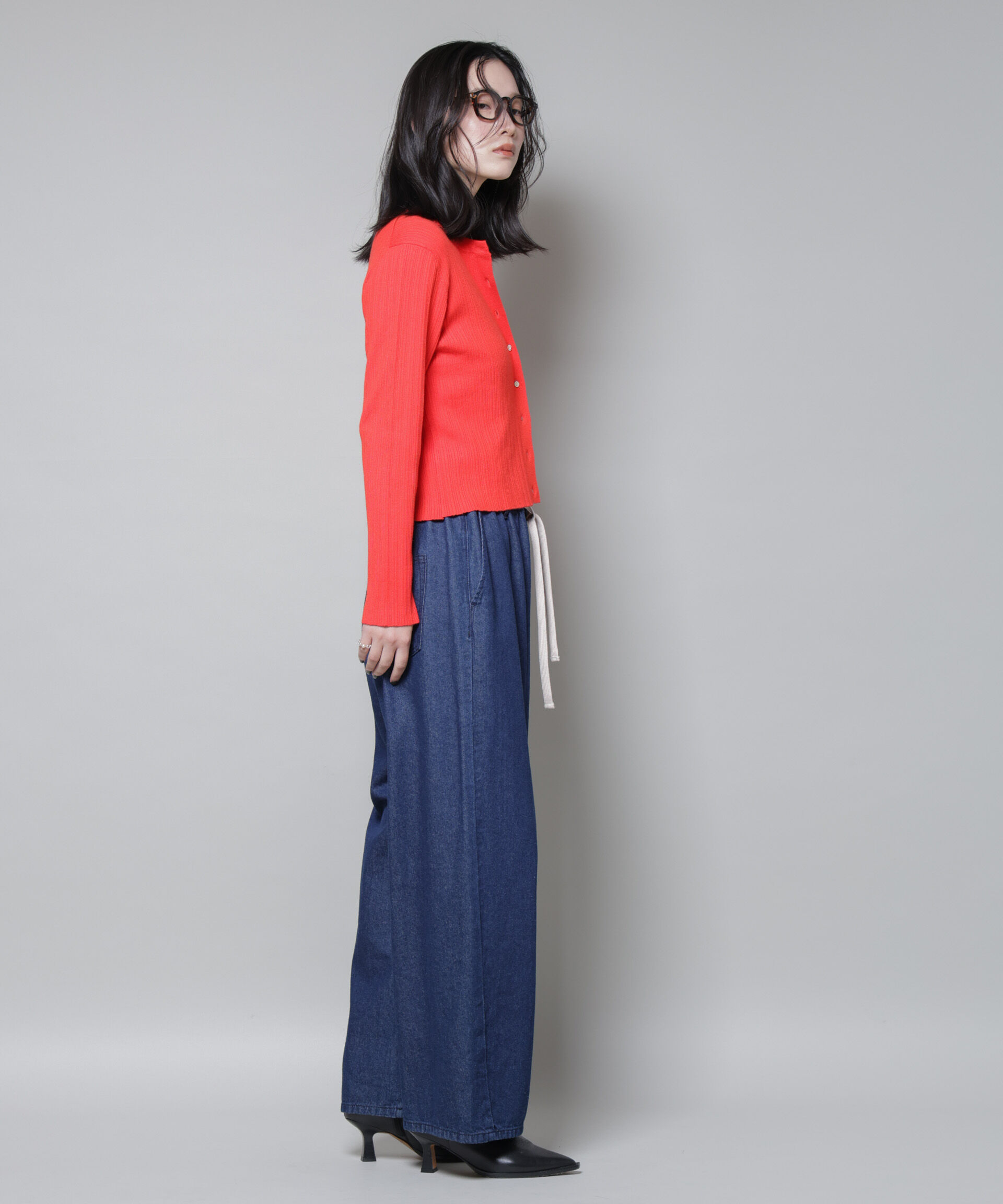 nano･universe「ホホバオイル加工ランダムリブカーディガン」|ニット・セーター|