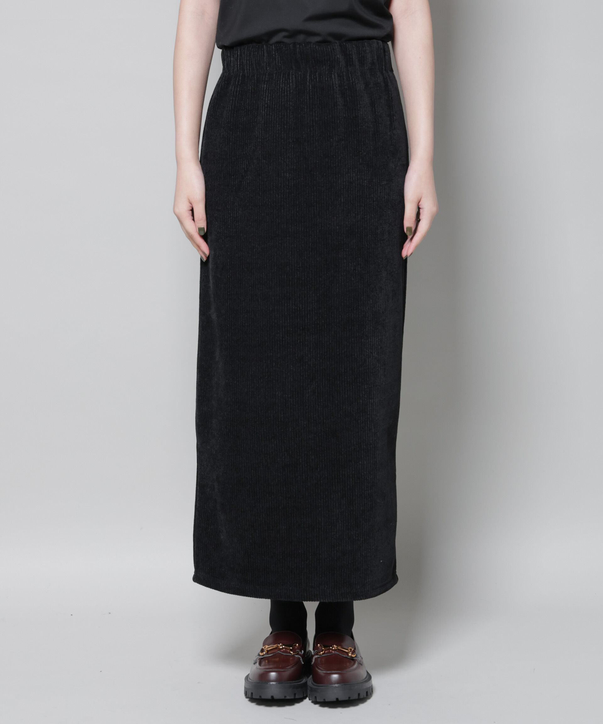 nano･universe「起毛リブカットタイトロングスカート」|スカート|