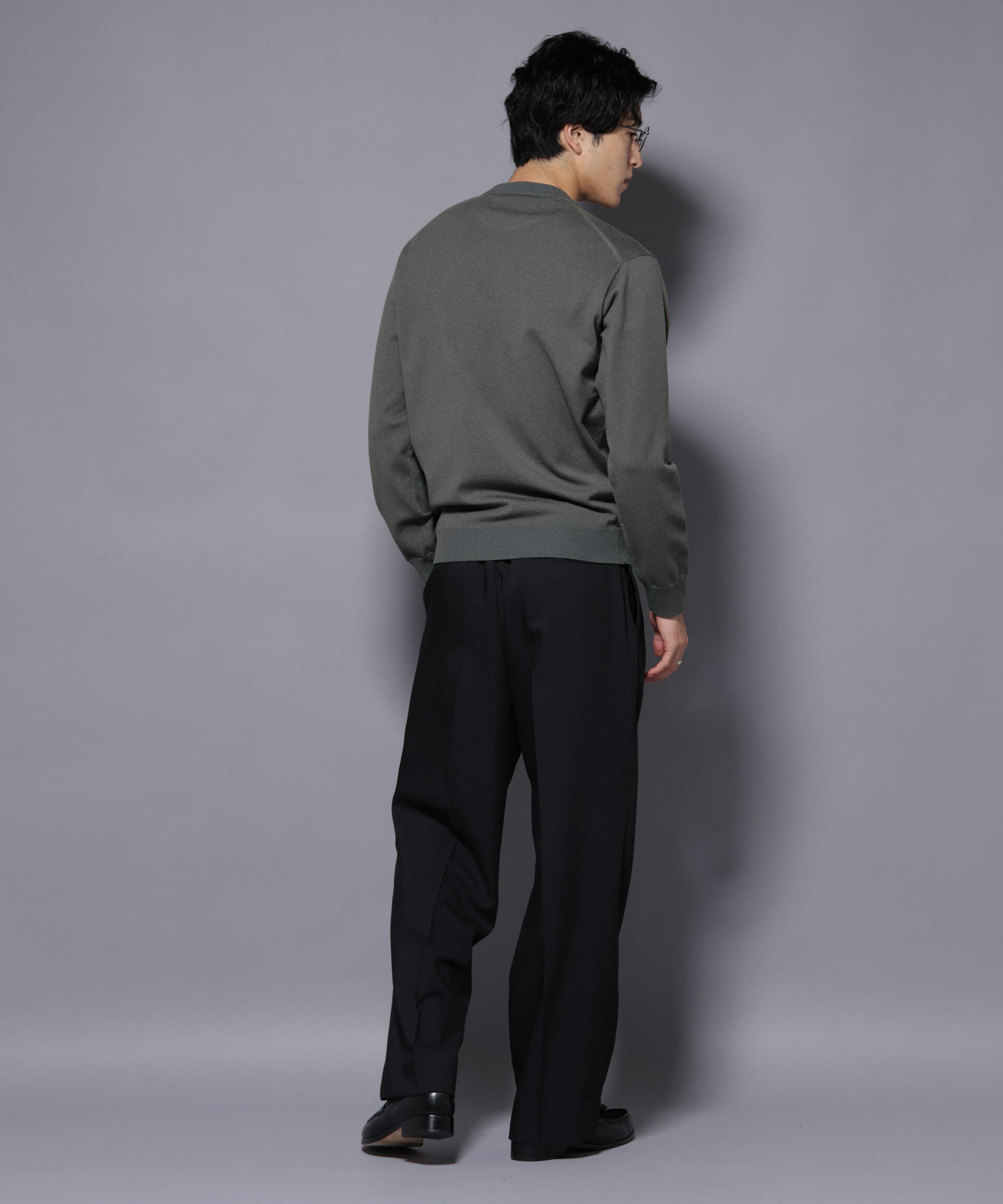 nano･universe「ダブルフェイスストレッチモックネックニット」|ニット・セーター|