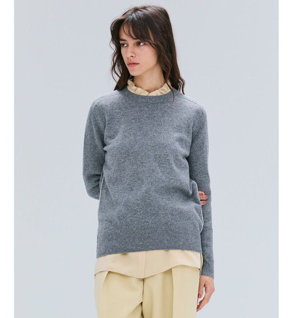 BEIGE,「【洗える】POMPE / ウールカシミヤ配色ラインクルーネックニット」|ニット・セーター|Charcoal&times;Off