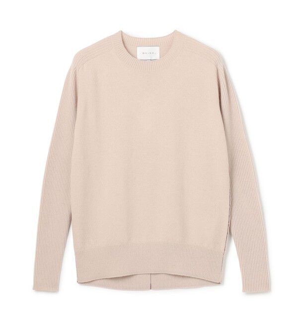 BEIGE,「【洗える】POMPE / ウールカシミヤ配色ラインクルーネックニット」|ニット・セーター|
