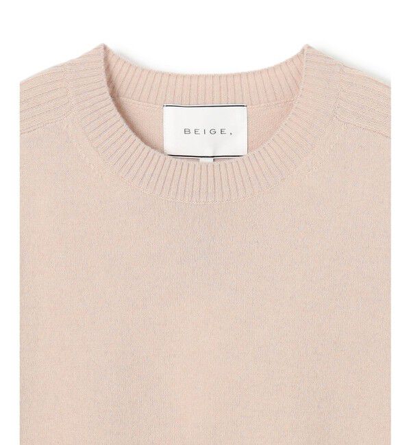 BEIGE,「【洗える】POMPE / ウールカシミヤ配色ラインクルーネックニット」|ニット・セーター|
