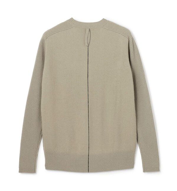 BEIGE,「【洗える】POMPE / ウールカシミヤ配色ラインクルーネックニット」|ニット・セーター|
