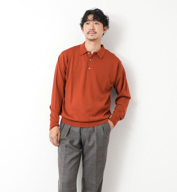 NOLLEY'S goodman「14G成型 ウォッシャブル NSN長袖ポロニット 25AW」|ニット・セーター|