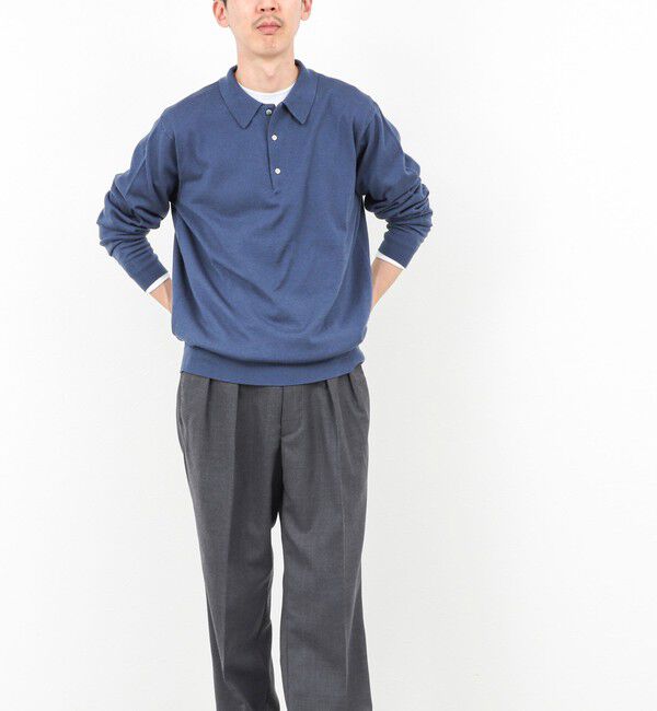 NOLLEY'S goodman「14G成型 ウォッシャブル NSN長袖ポロニット 25AW」|ニット・セーター|
