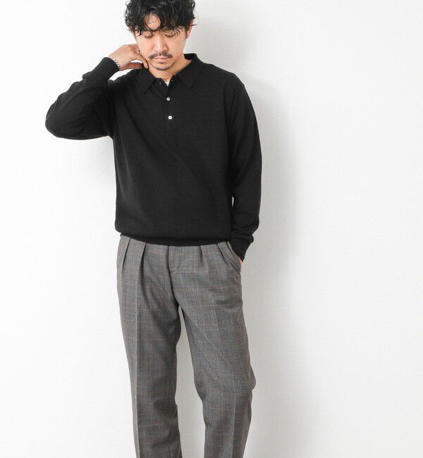 NOLLEY'S goodman「14G成型 ウォッシャブル NSN長袖ポロニット 25AW」|ニット・セーター|