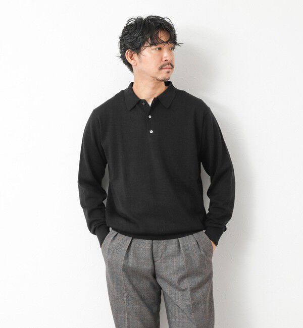 NOLLEY'S goodman「14G成型 ウォッシャブル NSN長袖ポロニット 25AW」|ニット・セーター|