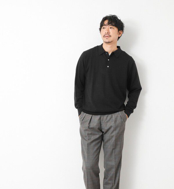 NOLLEY'S goodman「14G成型 ウォッシャブル NSN長袖ポロニット 25AW」|ニット・セーター|