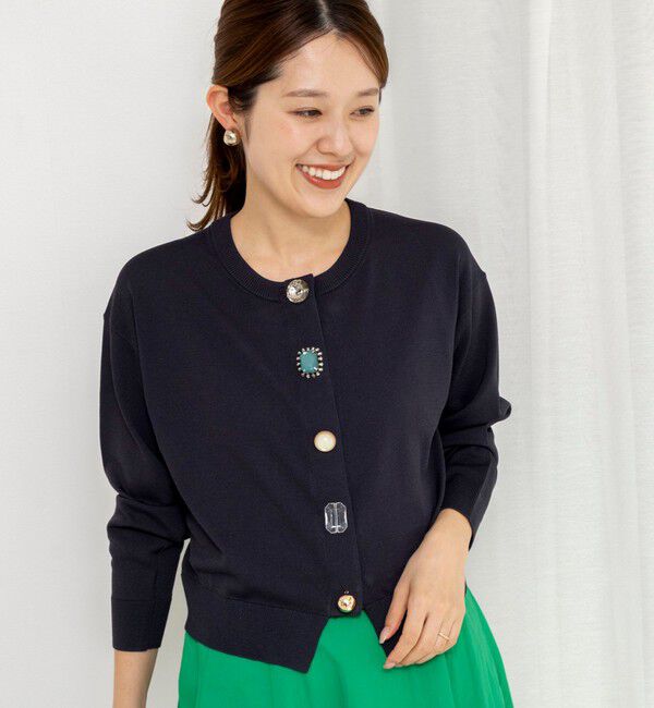 NOLLEY'S「《手洗い可能》ランダムビジューカーディガン」|カーディガン|