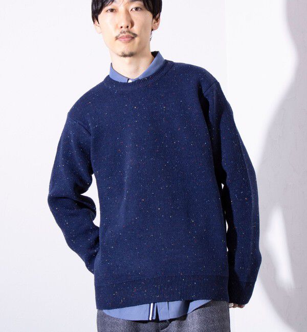 GLOSTER「【GLOSTER/グロスター】カラーネップ プルオーバー クルーネックニット」|ニット・セーター|
