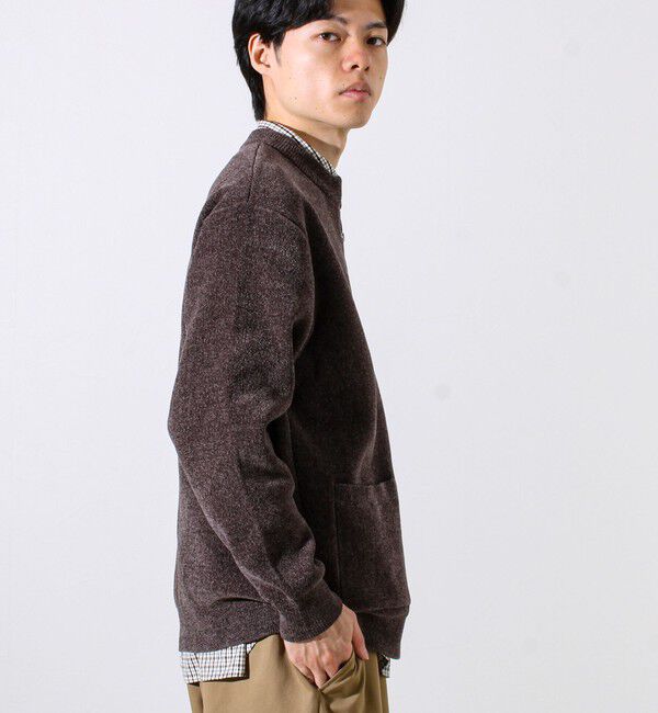 GLOSTER「【チクチクしないニットシリーズ】モールダブルフェイス クルージップカーデ」|カーディガン|