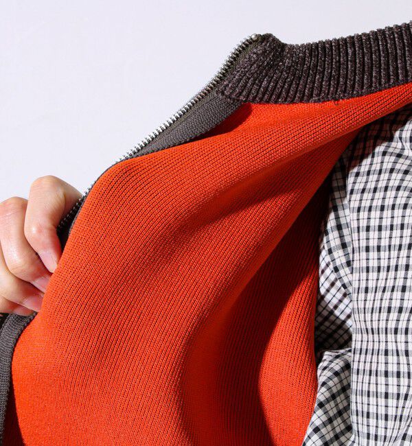 GLOSTER「【チクチクしないニットシリーズ】モールダブルフェイス クルージップカーデ」|カーディガン|