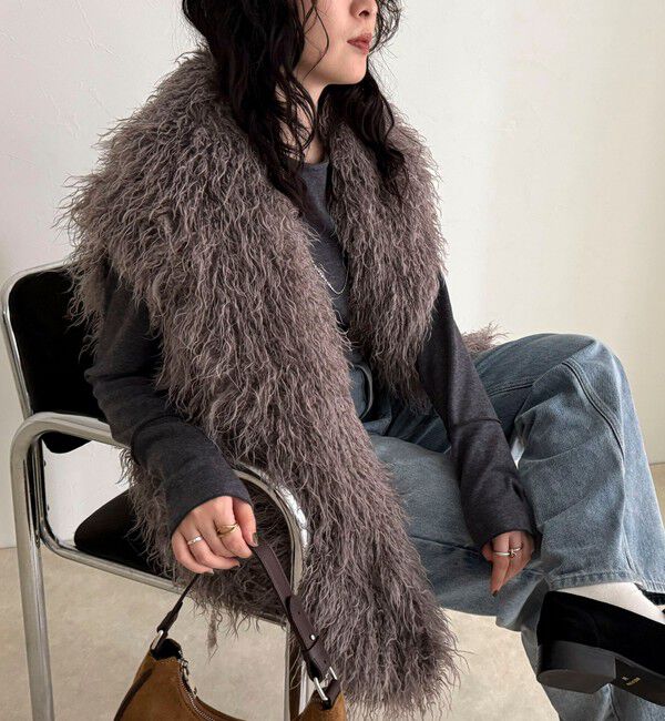 fredy emue「【LANCER CLOTHING CORPORATION】LONG FUR VEST」|ベスト・ジレ|チャコールグレー