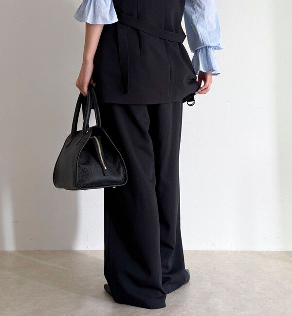 fredy emue「【セットアップ対応】パウダリーツイルイージーセミワイドパンツ」|チノ|