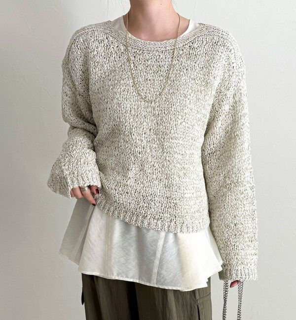 fredy emue「テープヤーンニットプルオーバー」|ニット・セーター|ベージュ