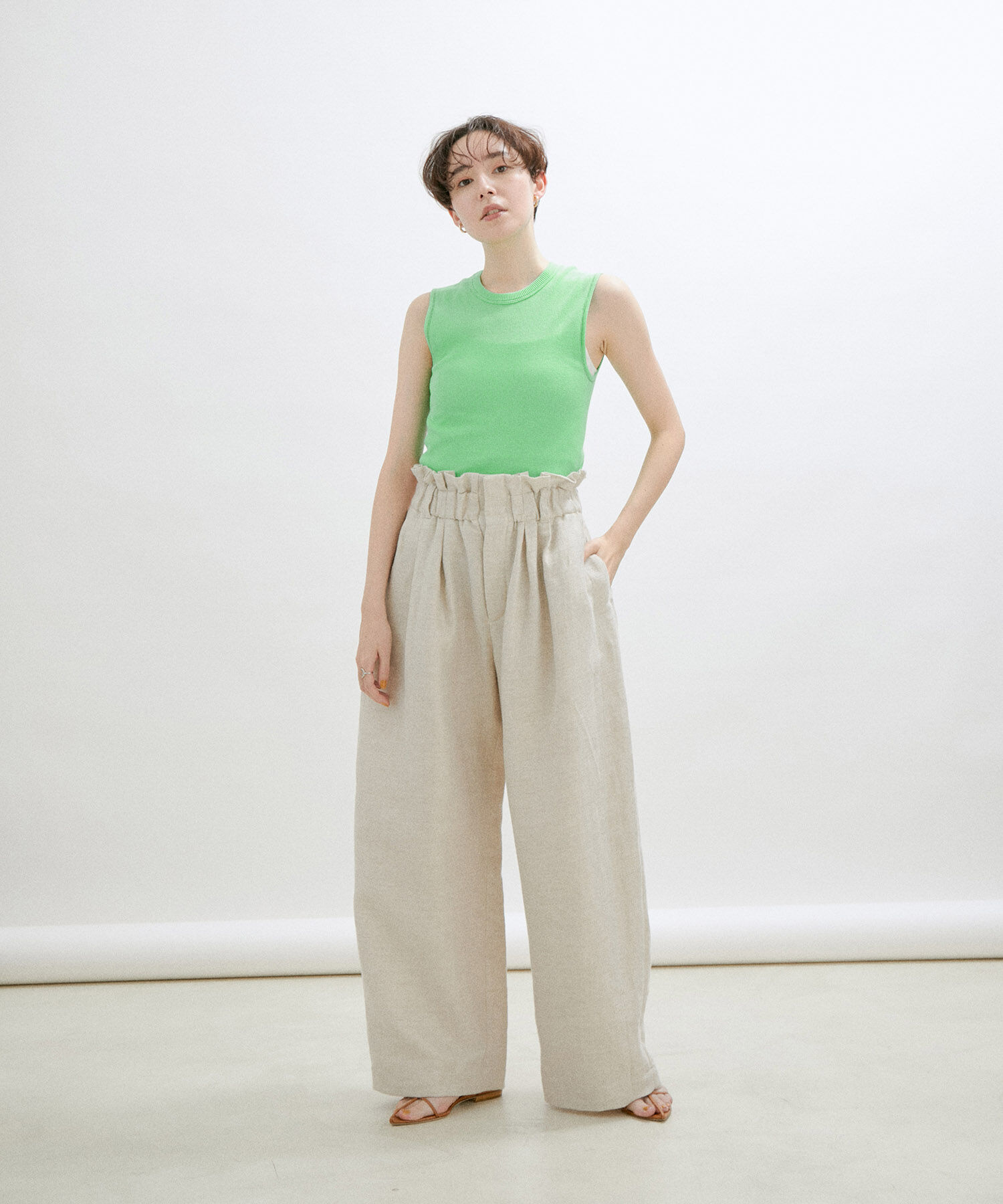 SALON adam et rope'「【Smile Cotton】ノースリーブプルオーバー/タンクトップ」|Tシャツ・カットソー|