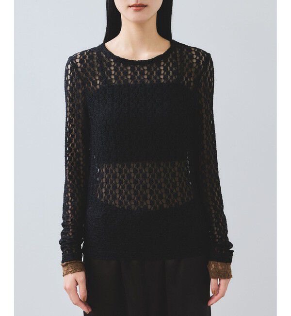 VIS「【WEB/一部店舗限定】レース配色プルオーバー」|Tシャツ・カットソー|