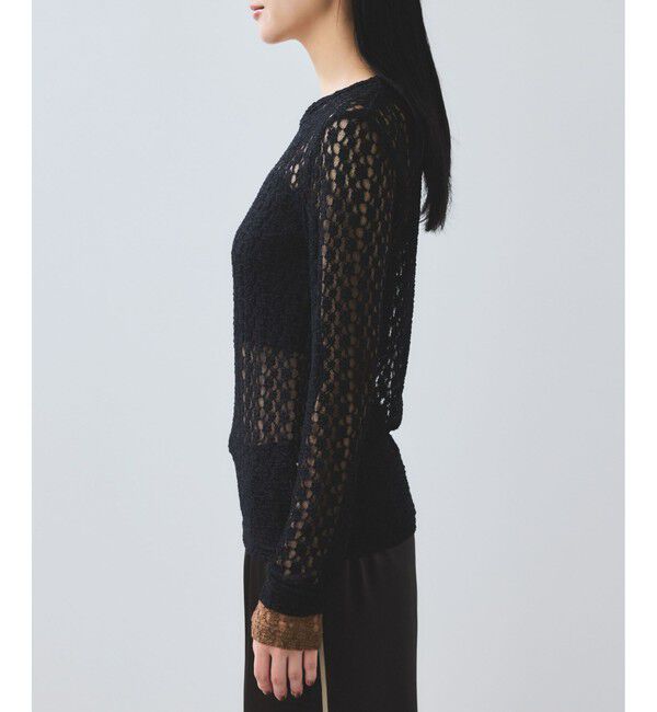 VIS「【WEB/一部店舗限定】レース配色プルオーバー」|Tシャツ・カットソー|