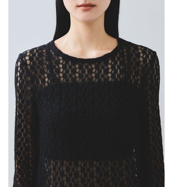 VIS「【WEB/一部店舗限定】レース配色プルオーバー」|Tシャツ・カットソー|