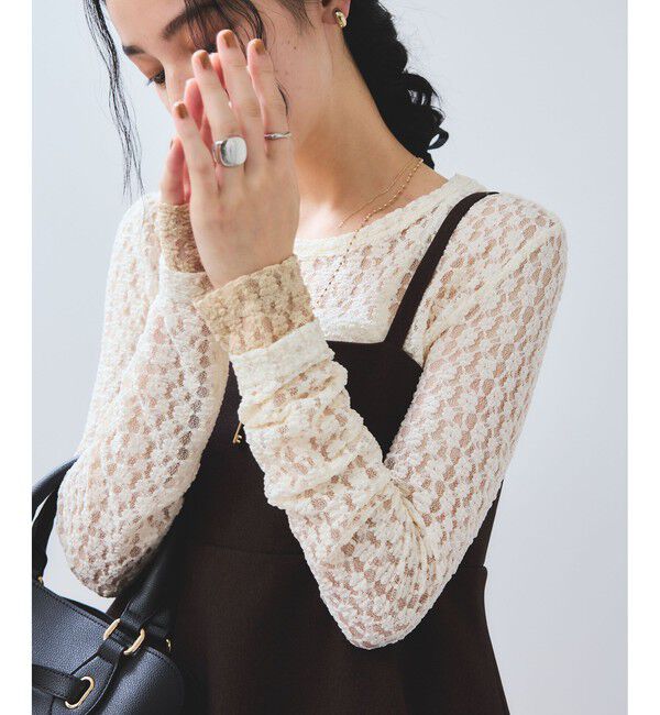 VIS「【WEB/一部店舗限定】レース配色プルオーバー」|Tシャツ・カットソー|キナリ(16)