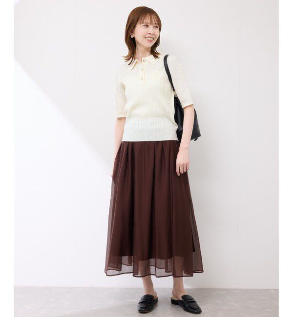 Rope&rsquo;Picnic「ミニケーブルハーフスリーブニットポロシャツ」|ポロシャツ|