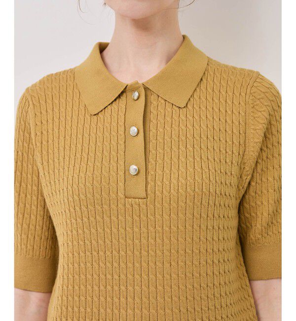 Rope&rsquo;Picnic「ミニケーブルハーフスリーブニットポロシャツ」|ポロシャツ|