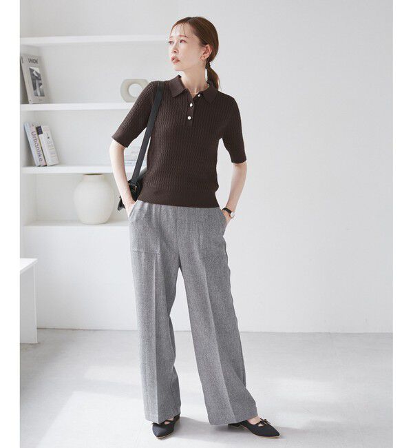 Rope&rsquo;Picnic「ミニケーブルハーフスリーブニットポロシャツ」|ポロシャツ|