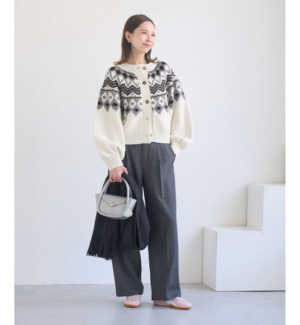 Rope&rsquo;Picnic「求心柄ボリュームスリーブカーディガン/イージーケア」|カーディガン|