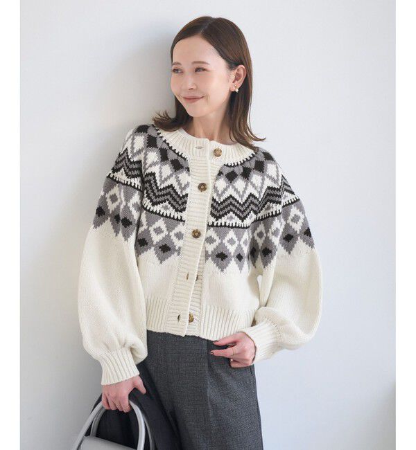 Rope&rsquo;Picnic「求心柄ボリュームスリーブカーディガン/イージーケア」|カーディガン|