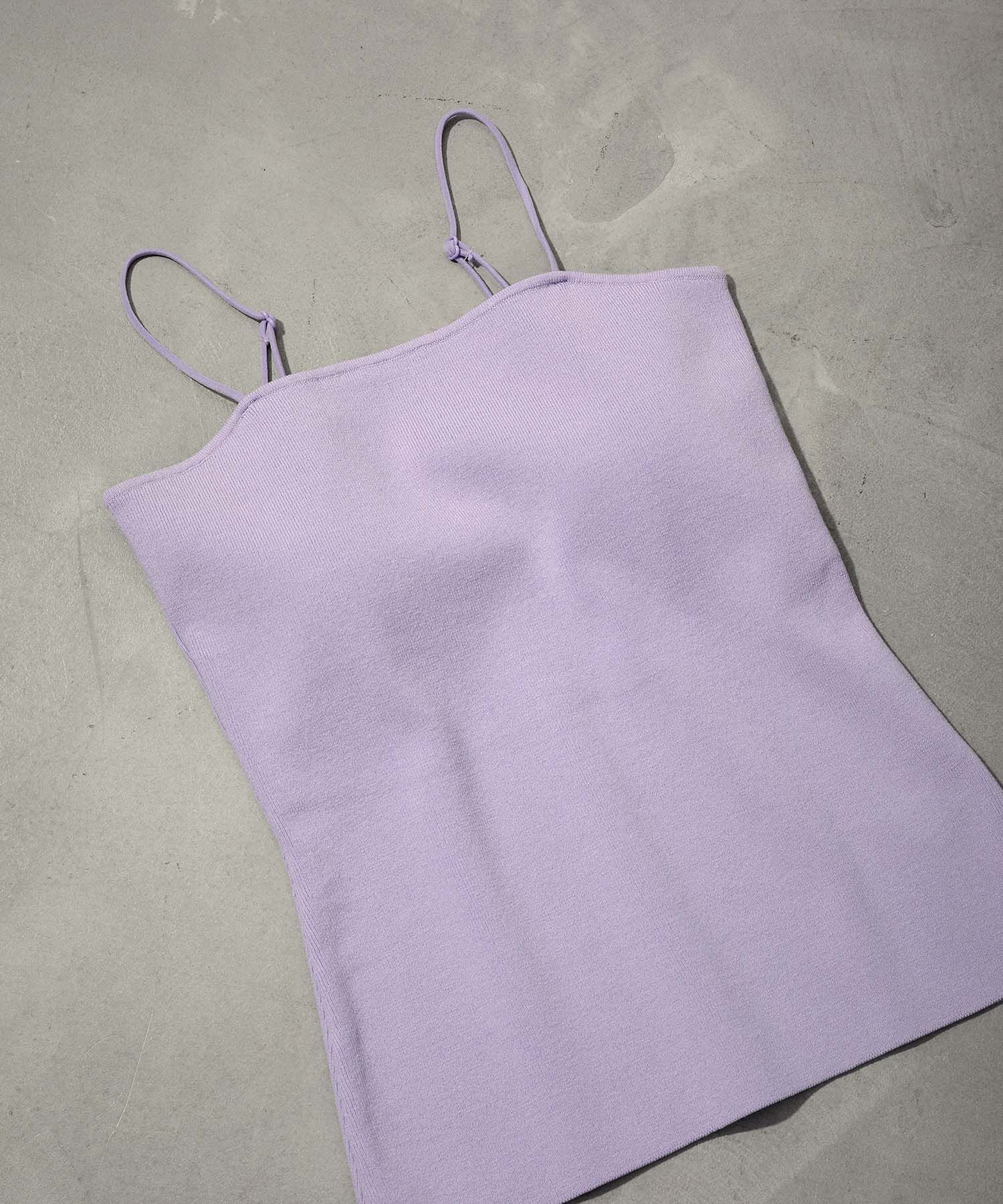 ADAM ET ROPE'「【サステナブル】ニットバージョンベアキャミ」|キャミソール|ラベンダー(52)