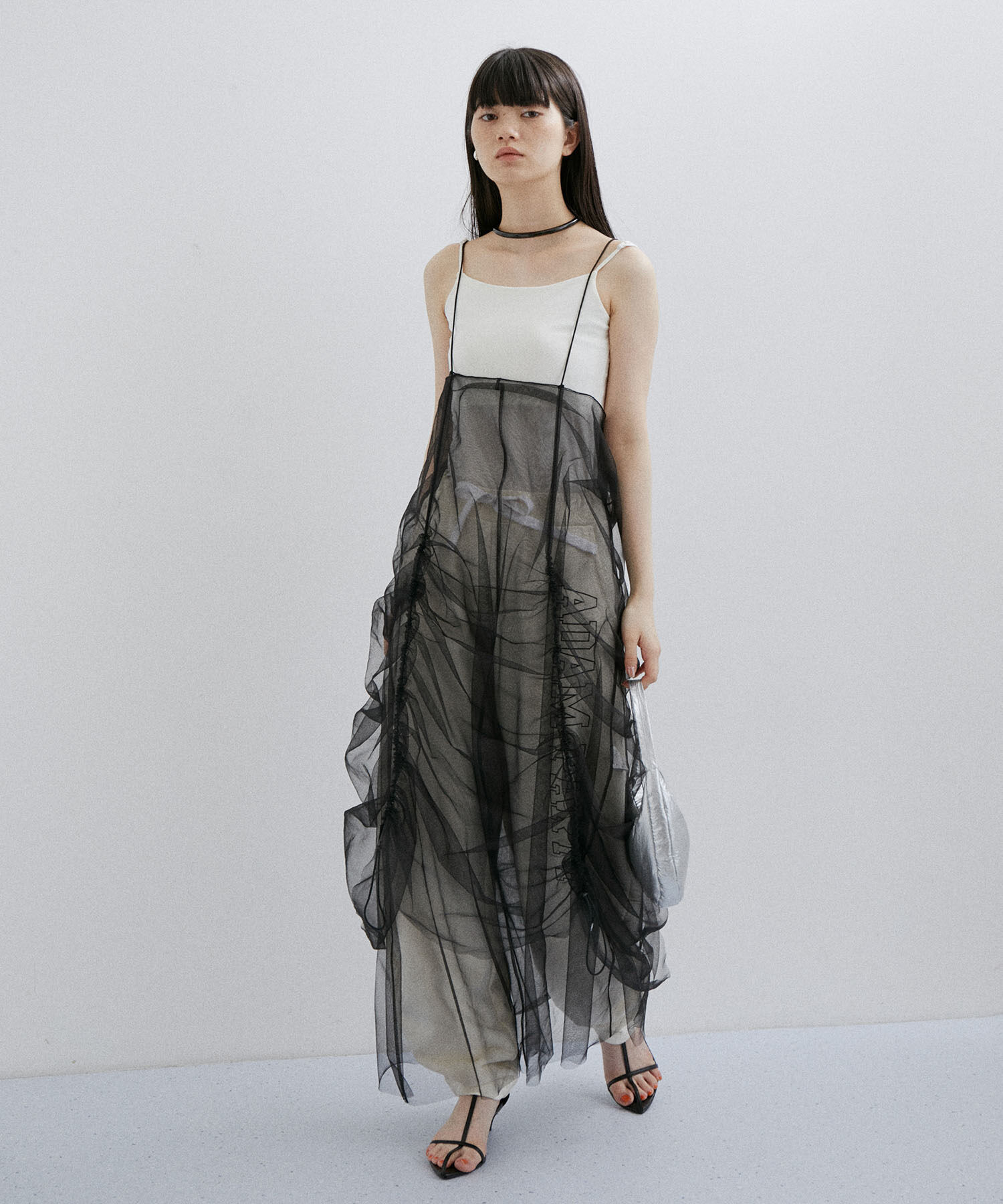 ADAM ET ROPE'「【逸品】ドロストリングチュールドレス」|ワンピース|