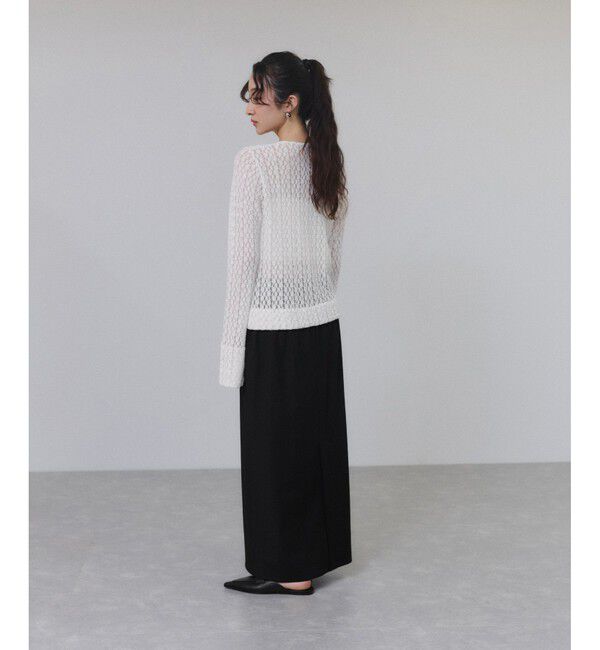 ADAM ET ROPE'「【WEB限定】レースジャージーカーディガン」|カーディガン|