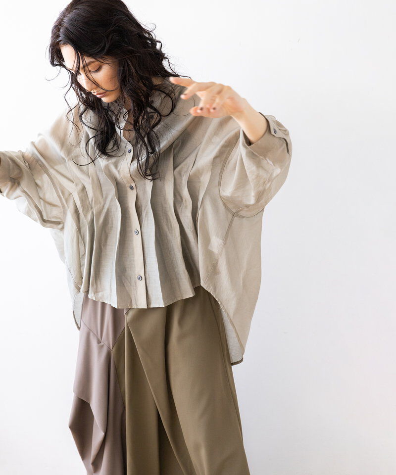  「イレギュラーヘムタックシアーシャツ」|シャツ・ブラウス|