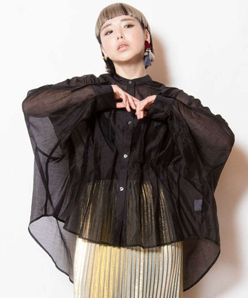  「イレギュラーヘムタックシアーシャツ」|シャツ・ブラウス|BLACK