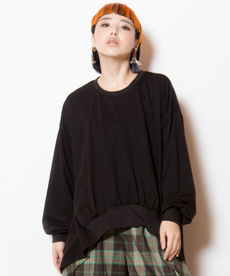  「ギャザープルオーバー」|Tシャツ・カットソー|BLACK