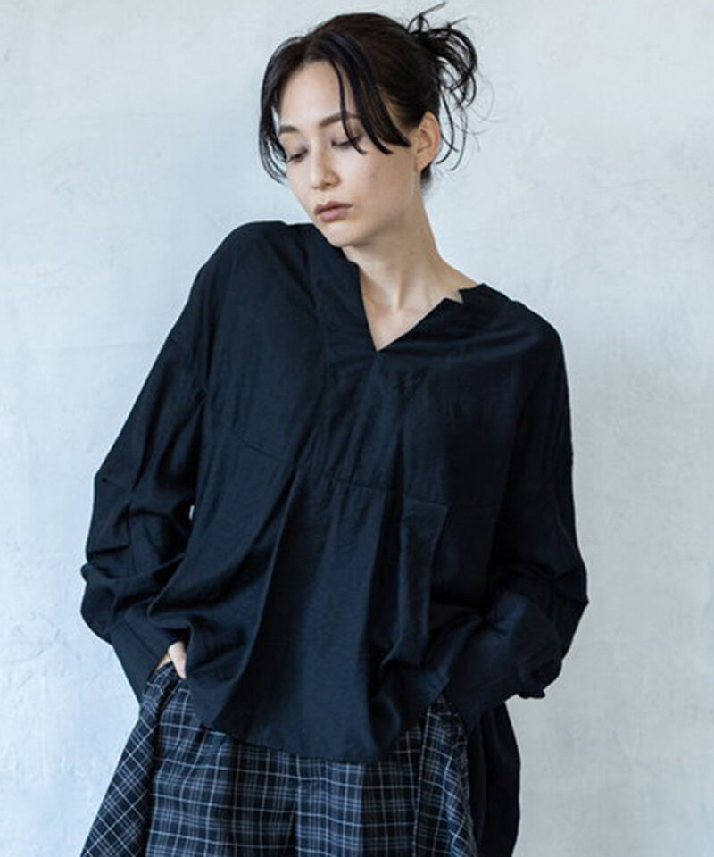  「タックブラウス」|シャツ・ブラウス|BLACK