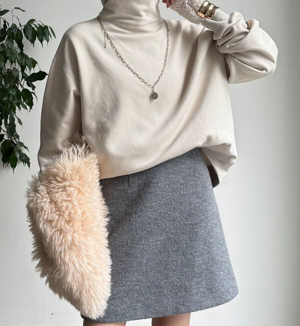  「裏起毛ハイネックプルオーバー」|Tシャツ・カットソー|ライトベージュ